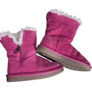 Koolaburra by Ugg Suede Winter Boots Toddler Girls size 10 Hot Pink boxCL